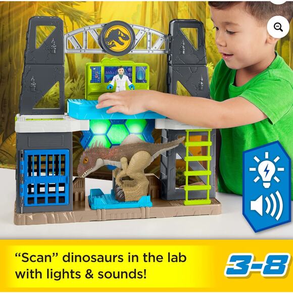 Imaginext Jurassic World Scan & Glow Dino Playset with Lights Sounds & Dinosaurs - Picture 3 of 4